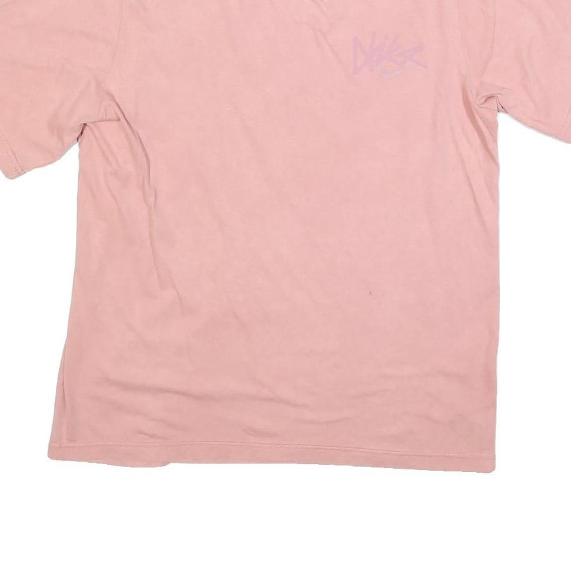 NIKE Mens Pink XS Short Sleeve Crew Neck Graphic T-Shirt Cotton Blend Comfort