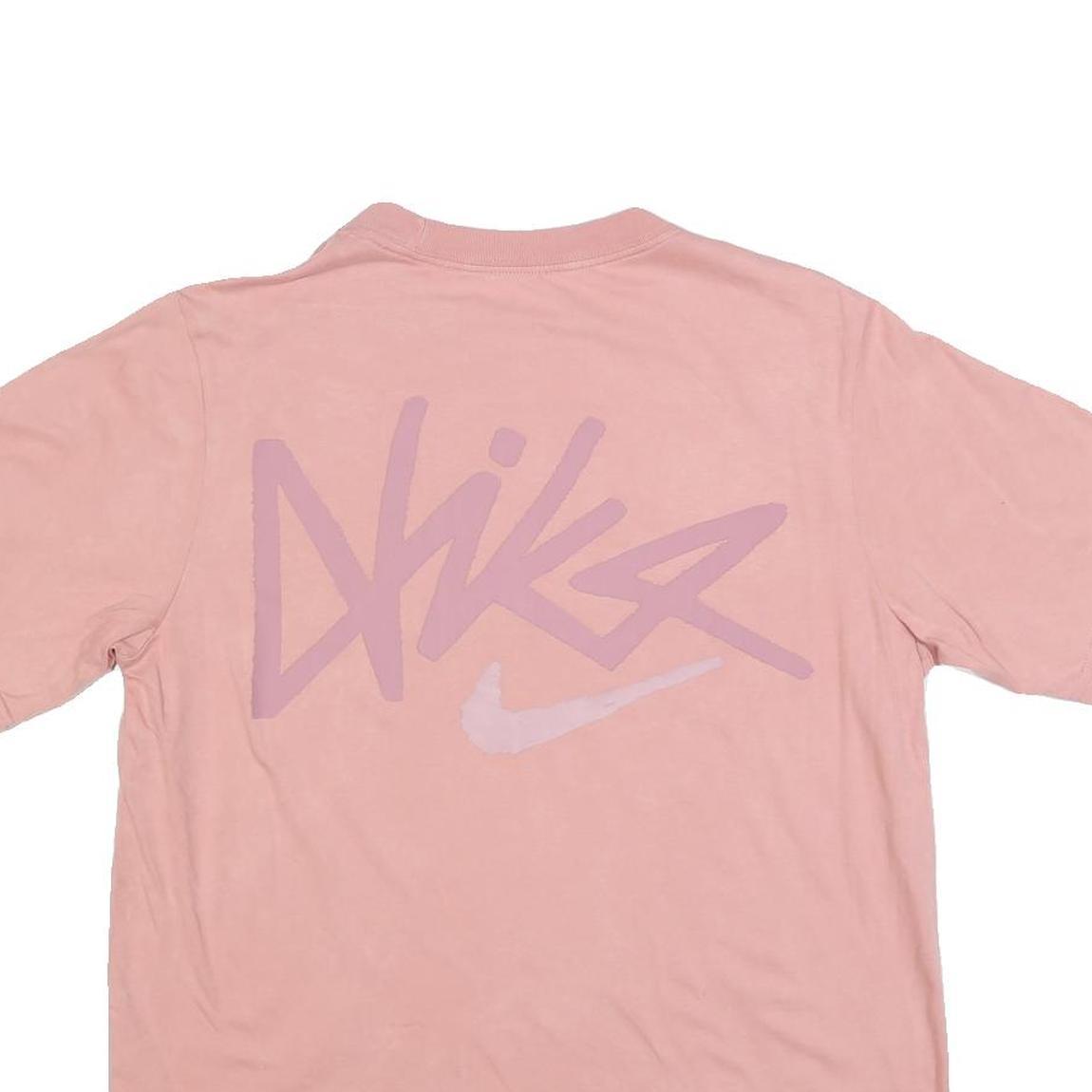 NIKE Mens Pink XS Short Sleeve Crew Neck Graphic T-Shirt Cotton Blend Comfort