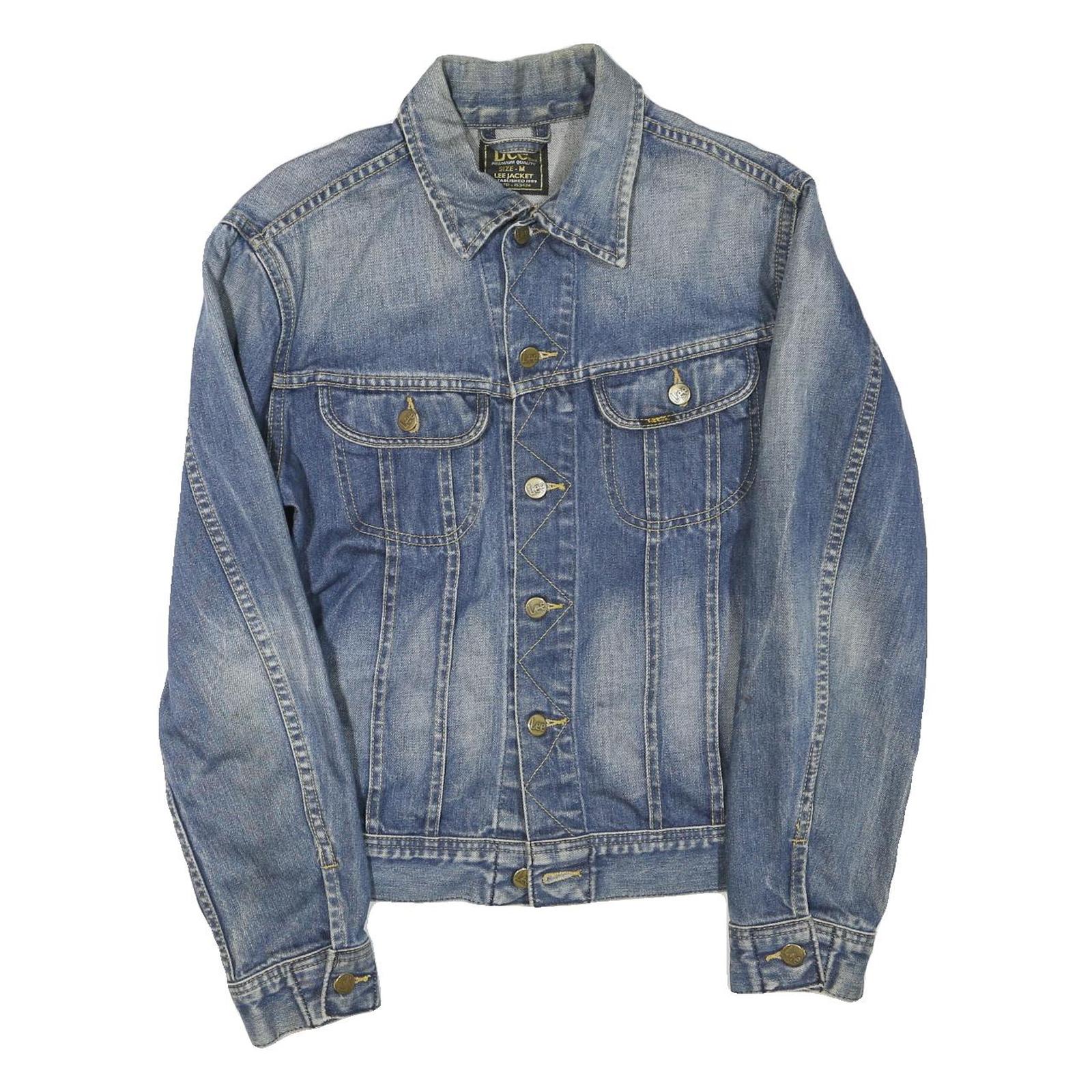LEE Mens Blue Denim Jacket M Cotton Blend Button Closure Classic Fit Casual