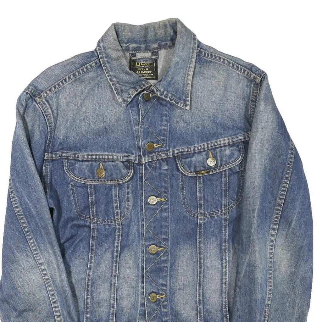 LEE Mens Blue Denim Jacket M Cotton Blend Button Closure Classic Fit Casual