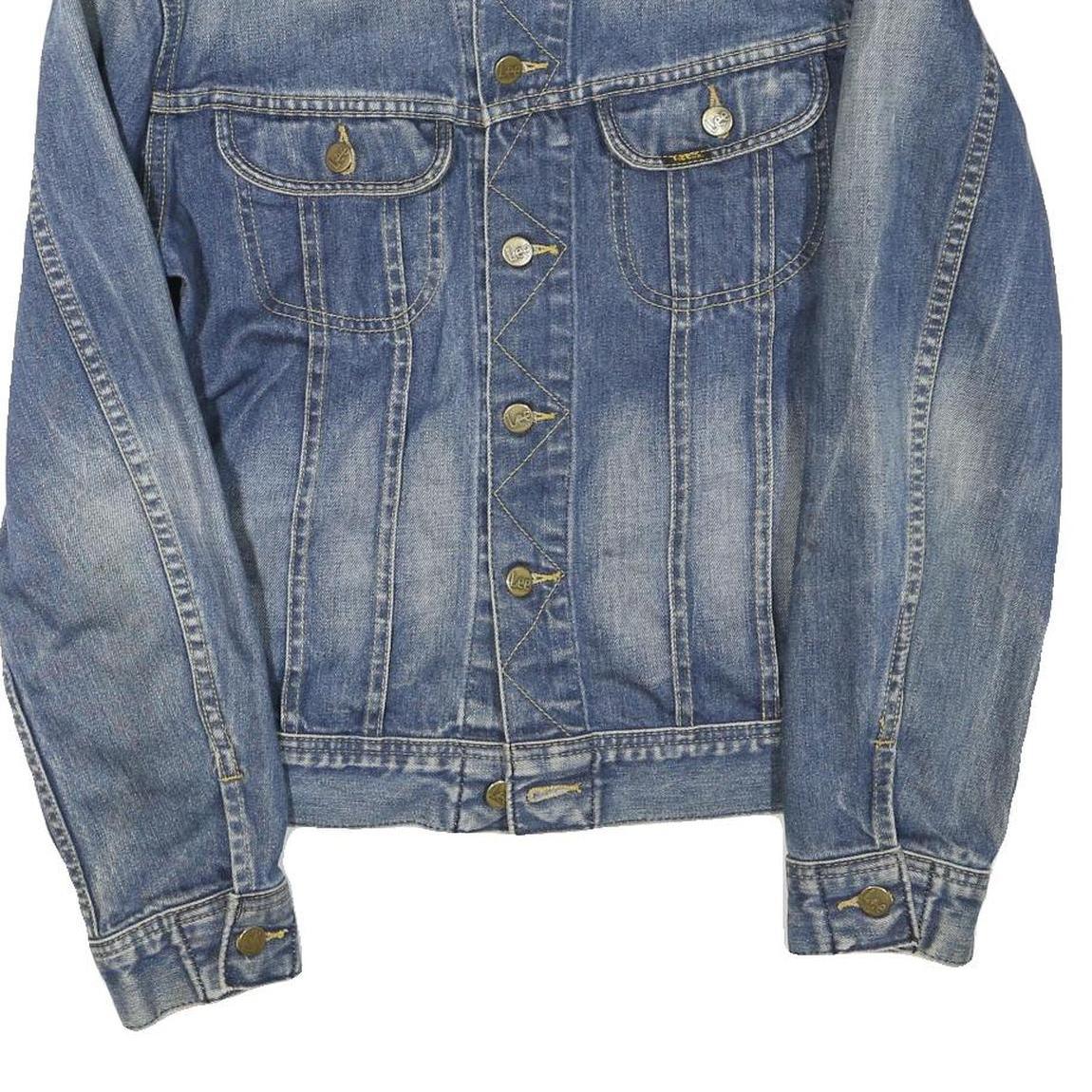 LEE Mens Blue Denim Jacket M Cotton Blend Button Closure Classic Fit Casual