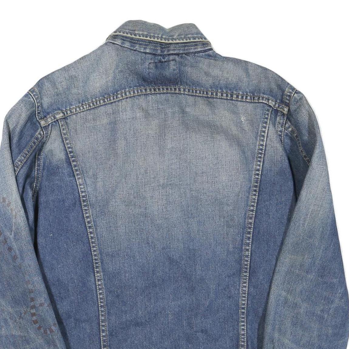 LEE Mens Blue Denim Jacket M Cotton Blend Button Closure Classic Fit Casual