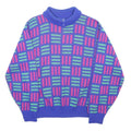 IZOD Womens Blue Pink Green Patterned Jumper Pullover Crew Neck M Vintage