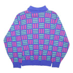 IZOD Womens Blue Pink Green Patterned Jumper Pullover Crew Neck M Vintage
