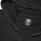 DICKIES Mens Black Zip Up Hoodie XL Workwear Cotton Blend Casual Sweatshirt
