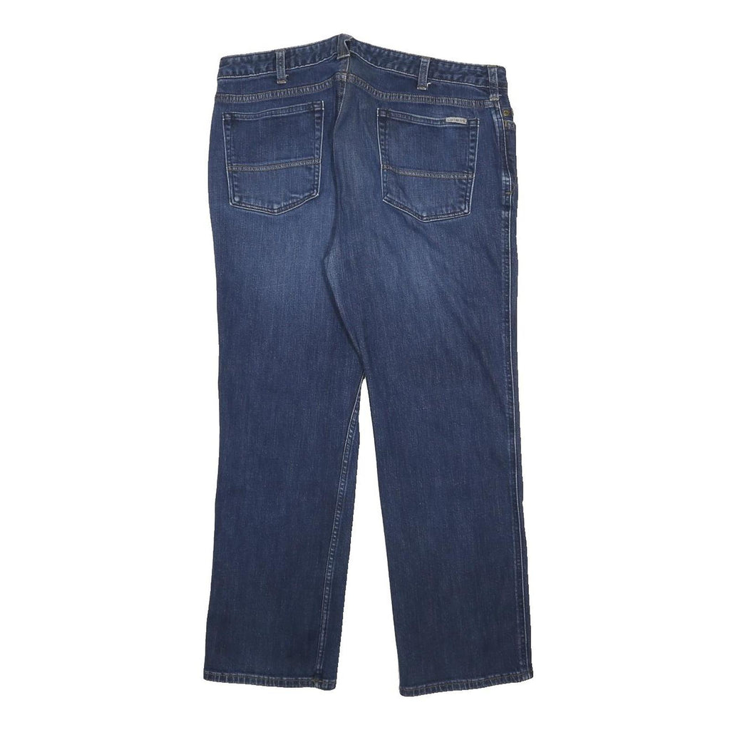 CARHARTT Womens Regular Blue Denim Straight Jeans W34 L27 Zip Cotton Blend