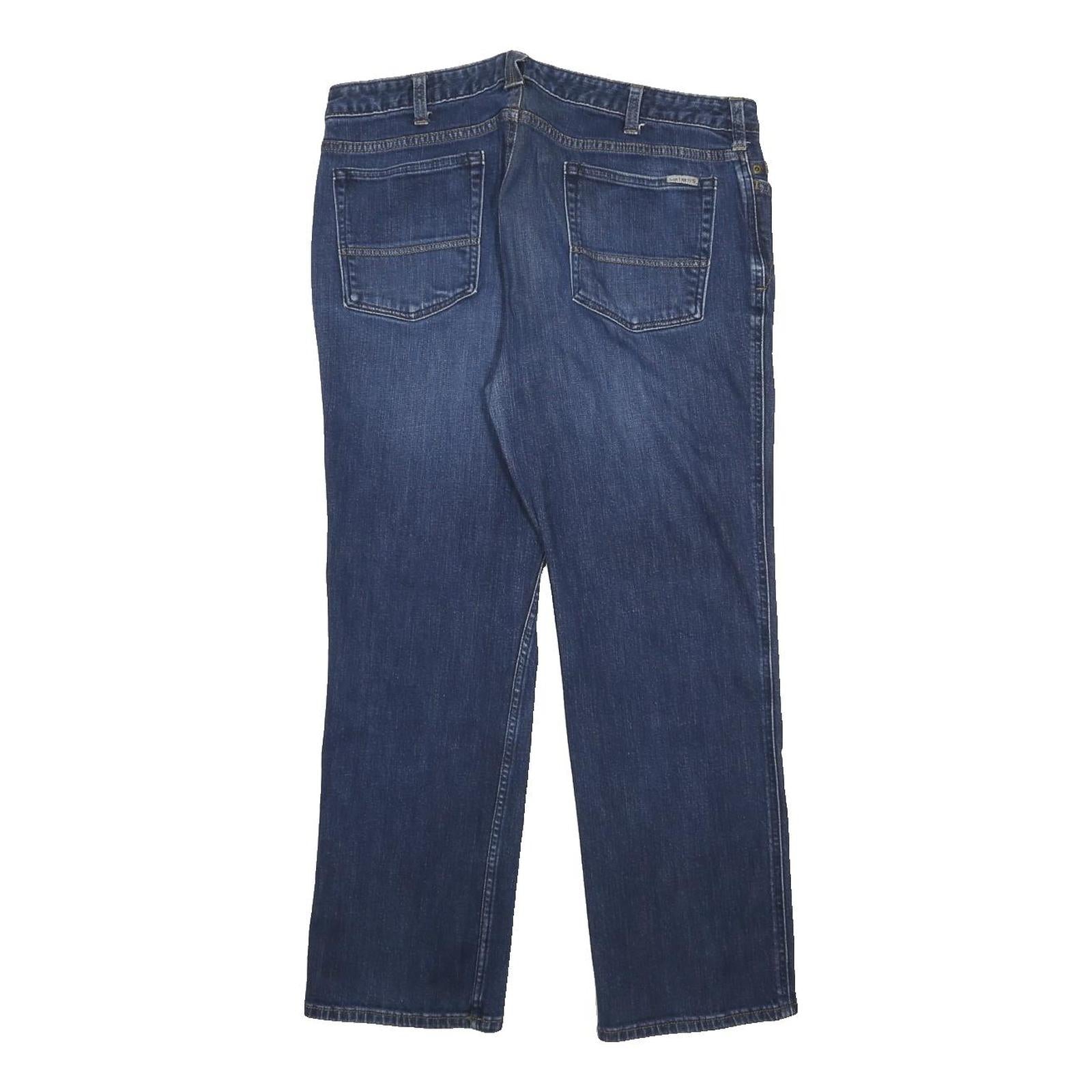 CARHARTT Womens Regular Blue Denim Straight Jeans W34 L27 Zip Cotton Blend