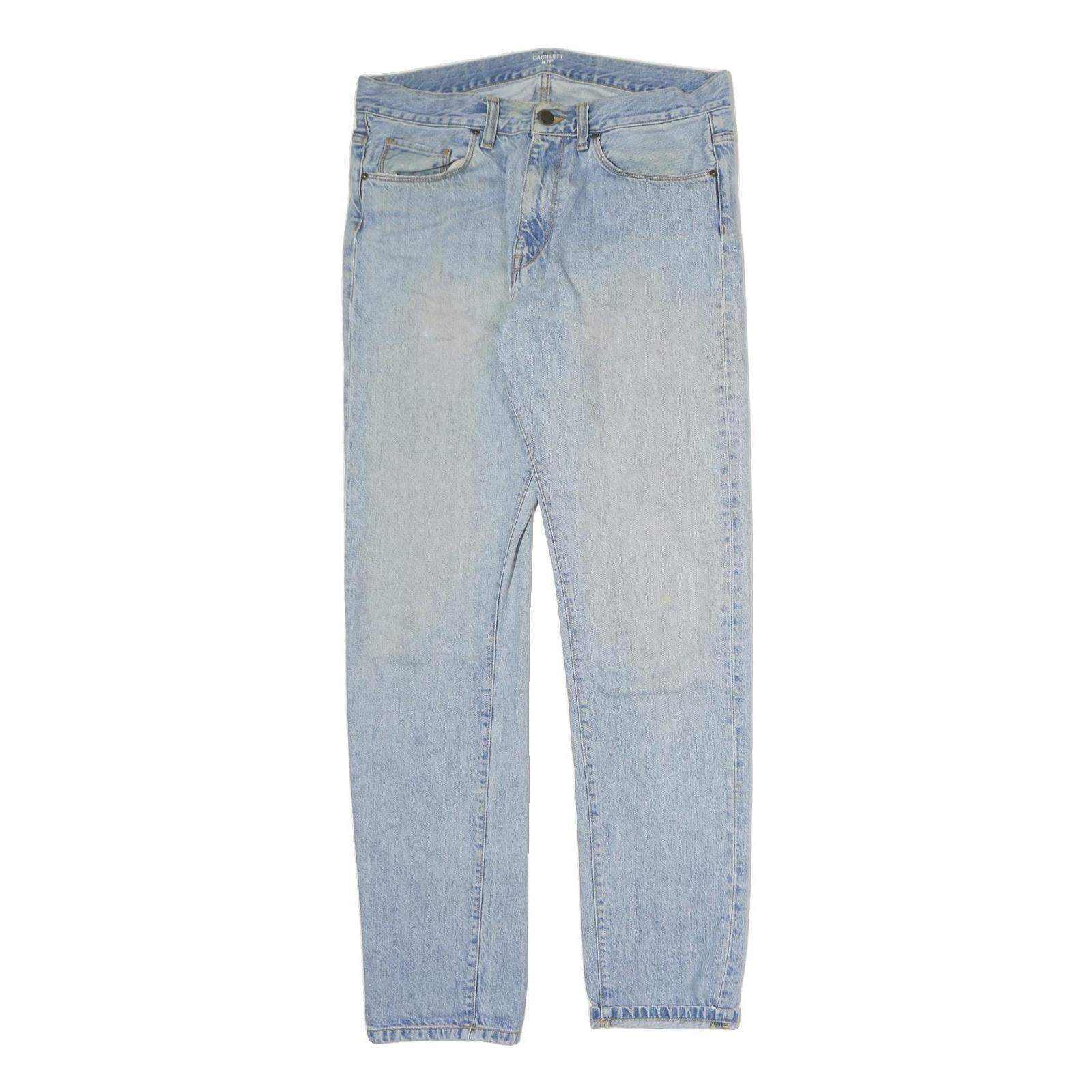 CARHARTT WIP Mens Jeans Blue Slim Skinny Denim Light W32 L31 Casual Wear