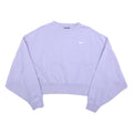 NIKE Womens Purple Crew Neck M Cropped Sweatshirt Cotton Pullover