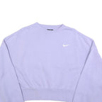 NIKE Womens Purple Crew Neck M Cropped Sweatshirt Cotton Pullover