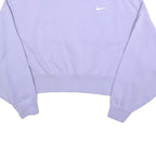 NIKE Womens Purple Crew Neck M Cropped Sweatshirt Cotton Pullover