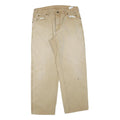 DICKIES Mens Regular Fit Beige Cotton Blend Trousers W34 L28 Workwear Zip
