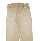 DICKIES Mens Regular Fit Beige Cotton Blend Trousers W34 L28 Workwear Zip