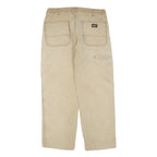 DICKIES Mens Regular Fit Beige Cotton Blend Trousers W34 L28 Workwear Zip