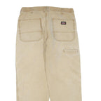 DICKIES Mens Regular Fit Beige Cotton Blend Trousers W34 L28 Workwear Zip