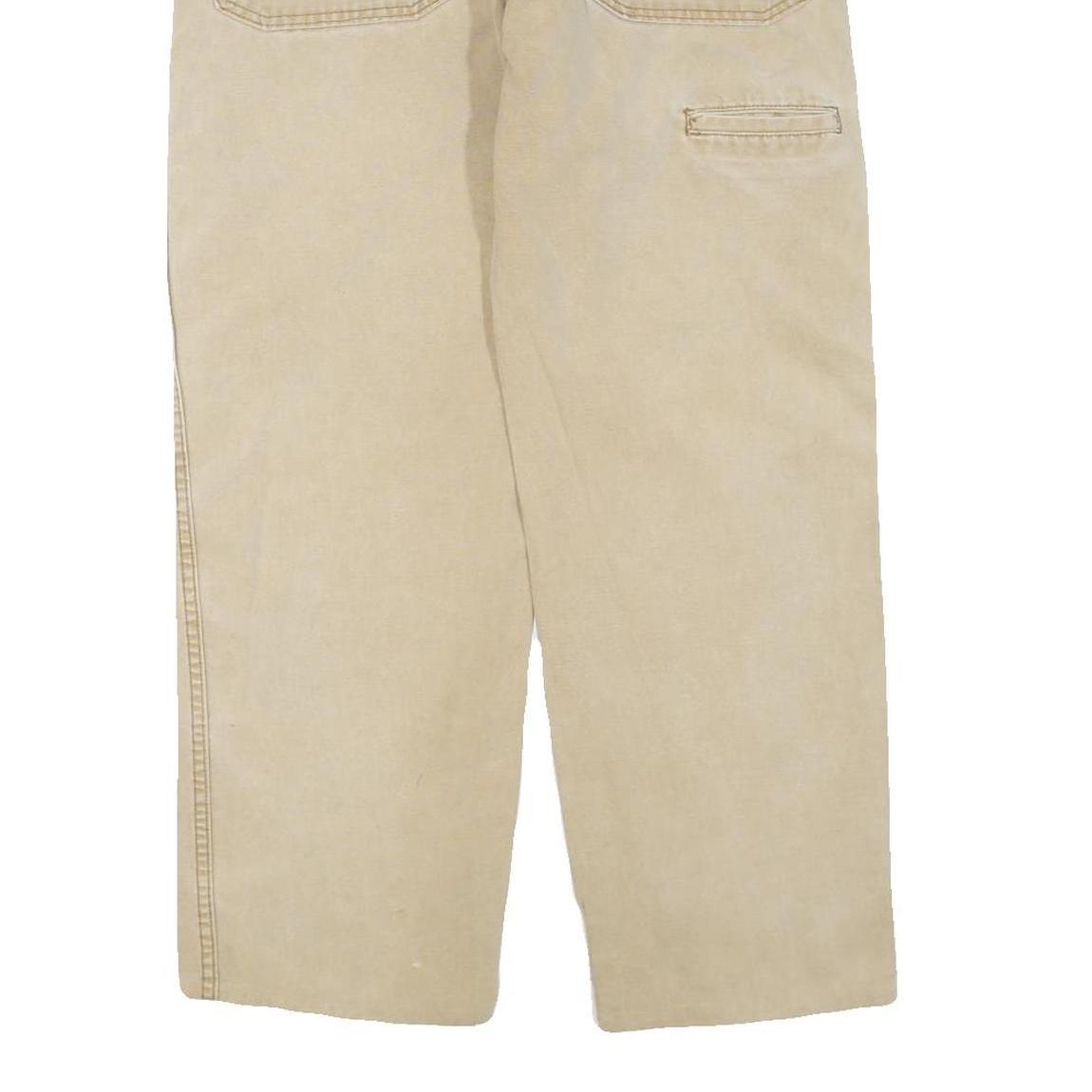 DICKIES Mens Regular Fit Beige Cotton Blend Trousers W34 L28 Workwear Zip