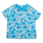 KINGFIELD Womens Shirt Top Blue Floral 2XL