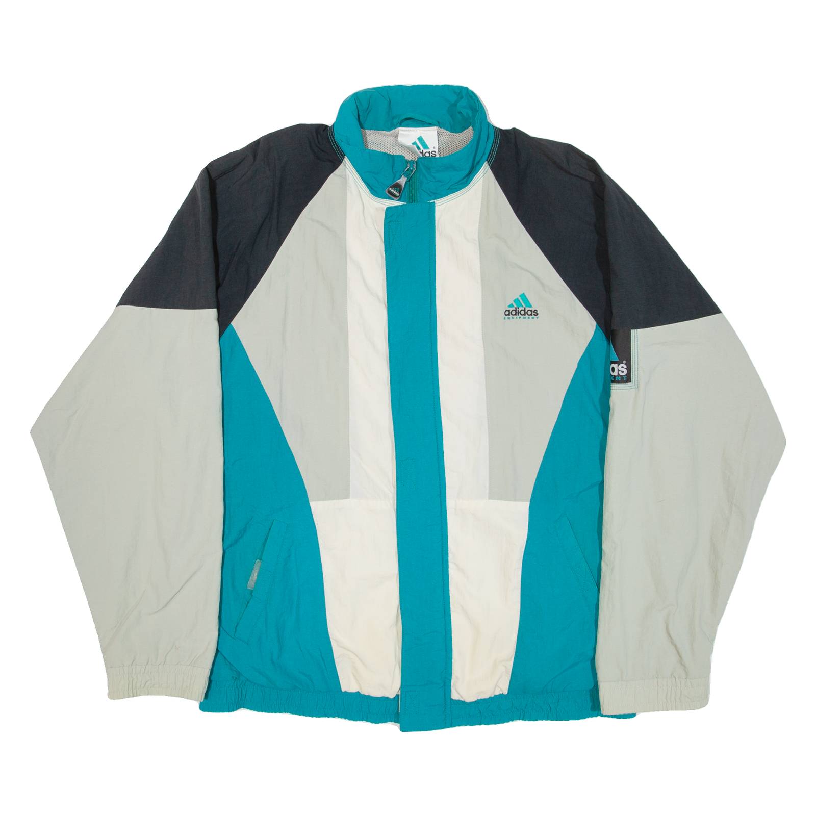 ADIDAS EQUIPMENT Mens Track Jacket Green 90s Colourblock L