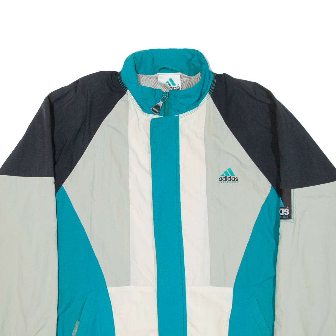 ADIDAS EQUIPMENT Mens Track Jacket Green 90s Colourblock L