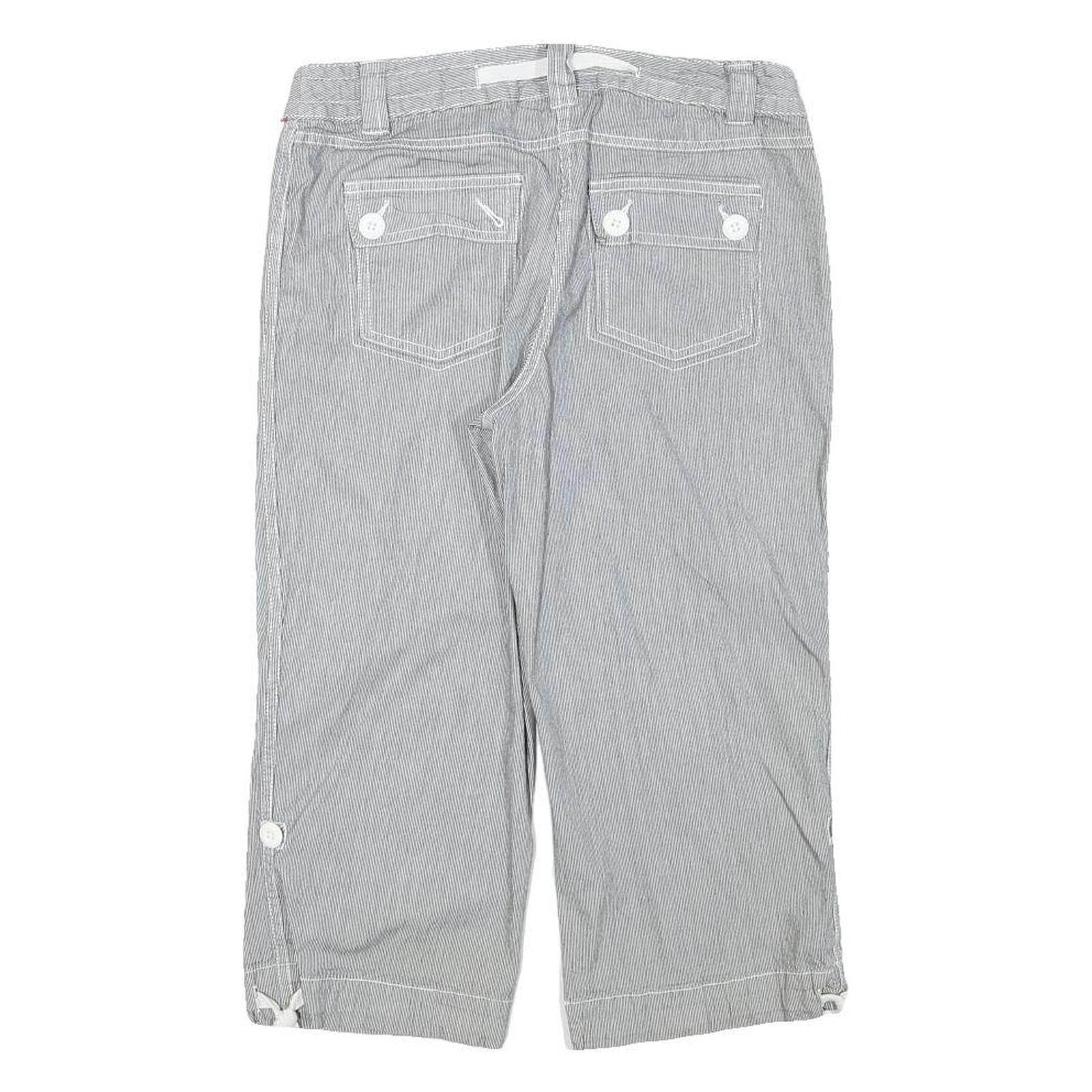 STYLE AND CO Womens Cotton Blend Blue Casual Shorts M W28 Button Pocket