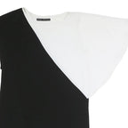 ZARA Womens Black & White Printed Top Short Sleeve Round Neck M Casual