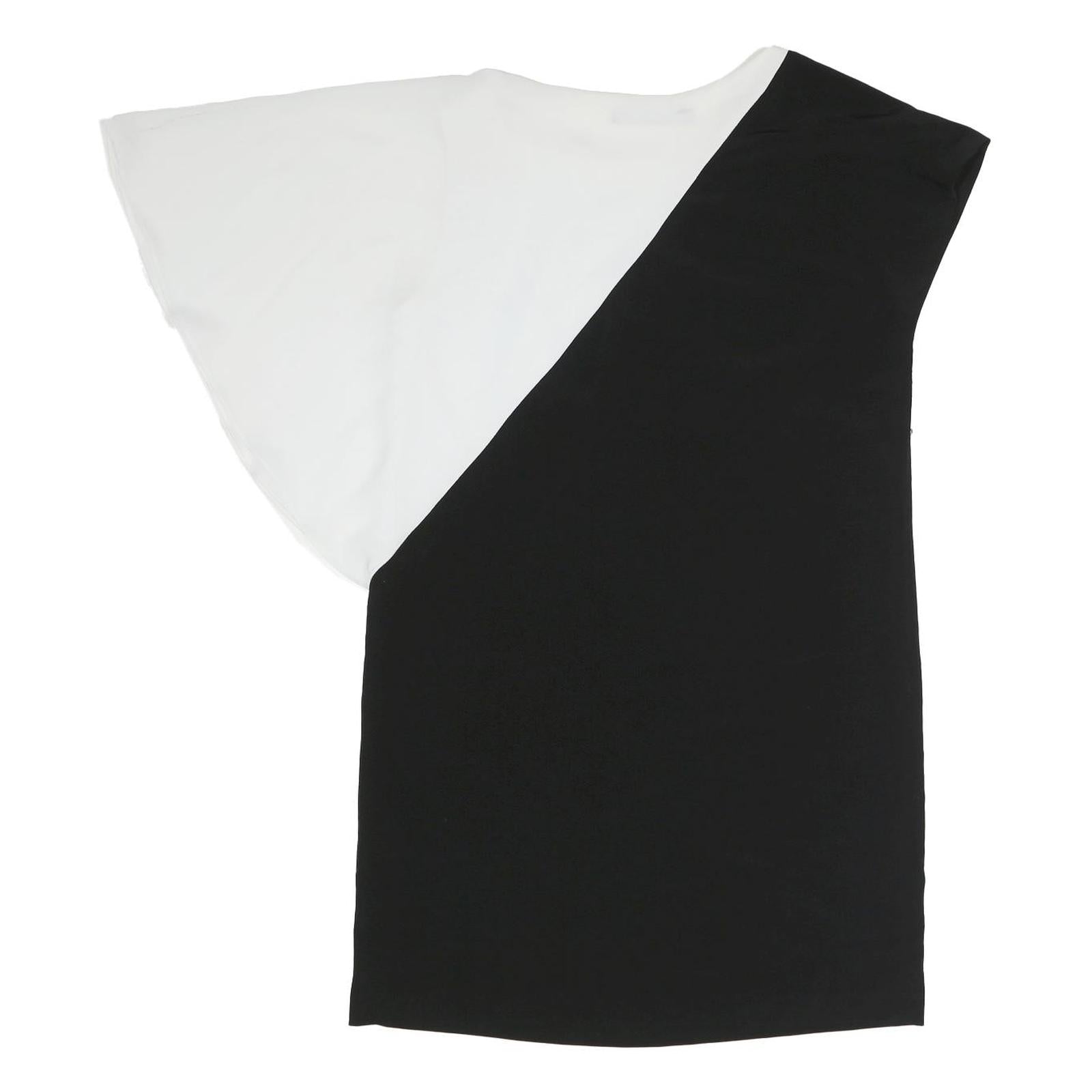 ZARA Womens Black & White Printed Top Short Sleeve Round Neck M Casual