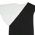 ZARA Womens Black & White Printed Top Short Sleeve Round Neck M Casual