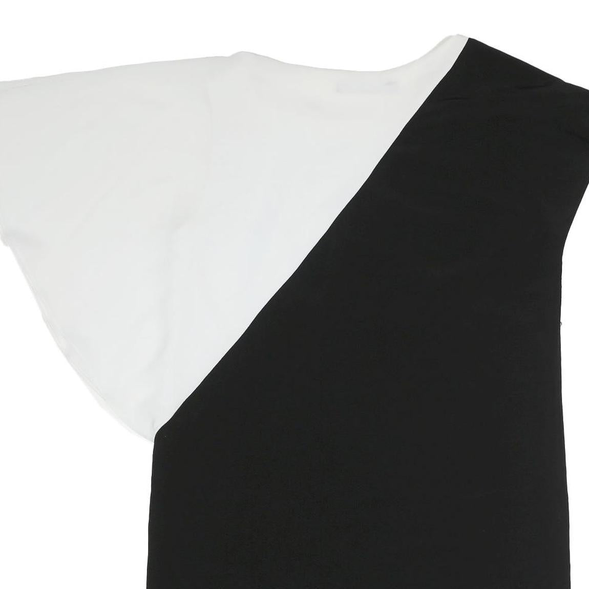 ZARA Womens Black & White Printed Top Short Sleeve Round Neck M Casual