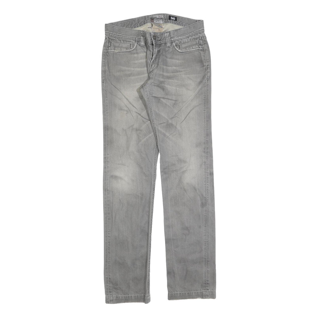DOLCE & GABBANA Womens Grey Regular Fit Straight Denim Jeans W30 L34 Stylish