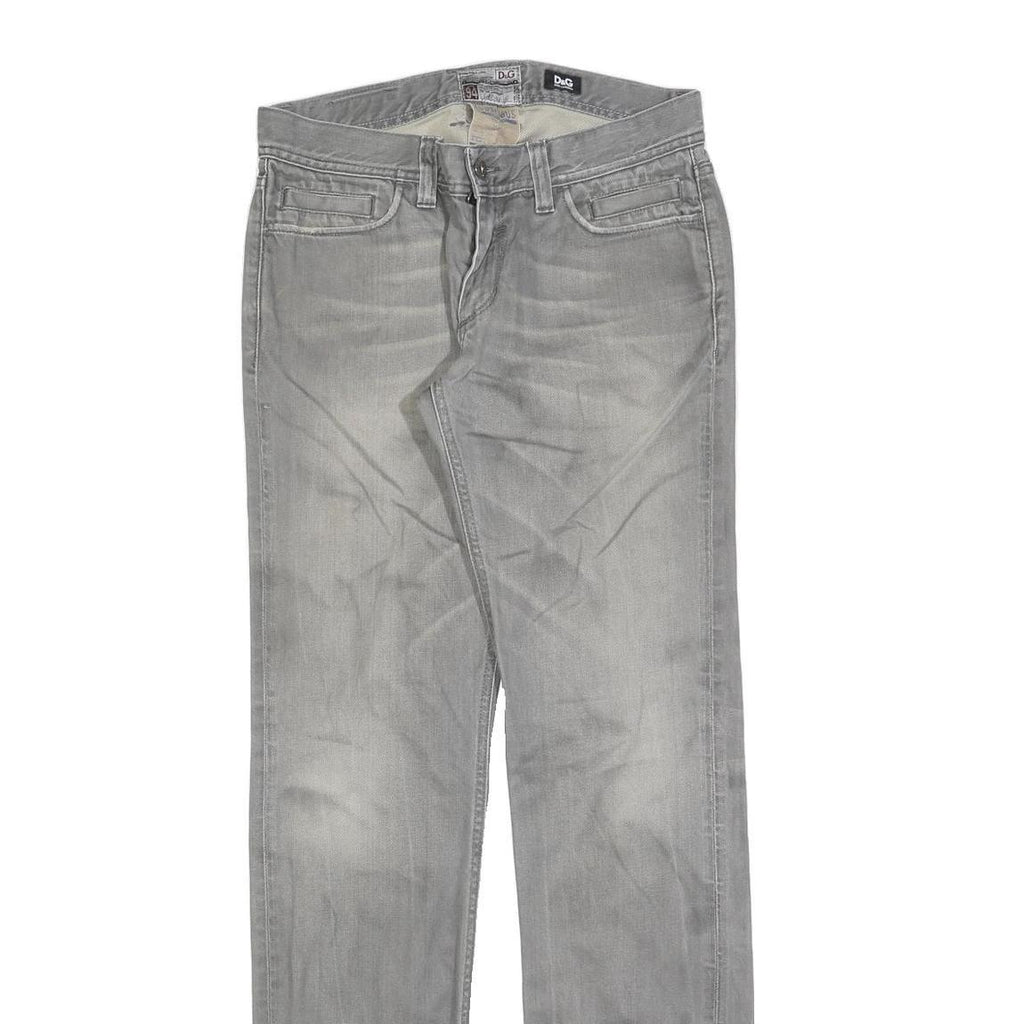DOLCE & GABBANA Womens Grey Regular Fit Straight Denim Jeans W30 L34 Stylish