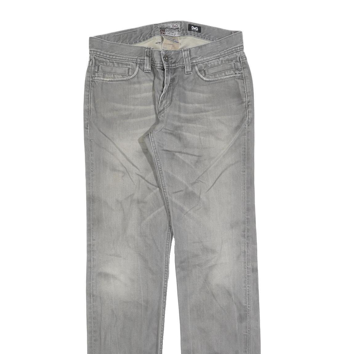 DOLCE & GABBANA Womens Grey Regular Fit Straight Denim Jeans W30 L34 Stylish