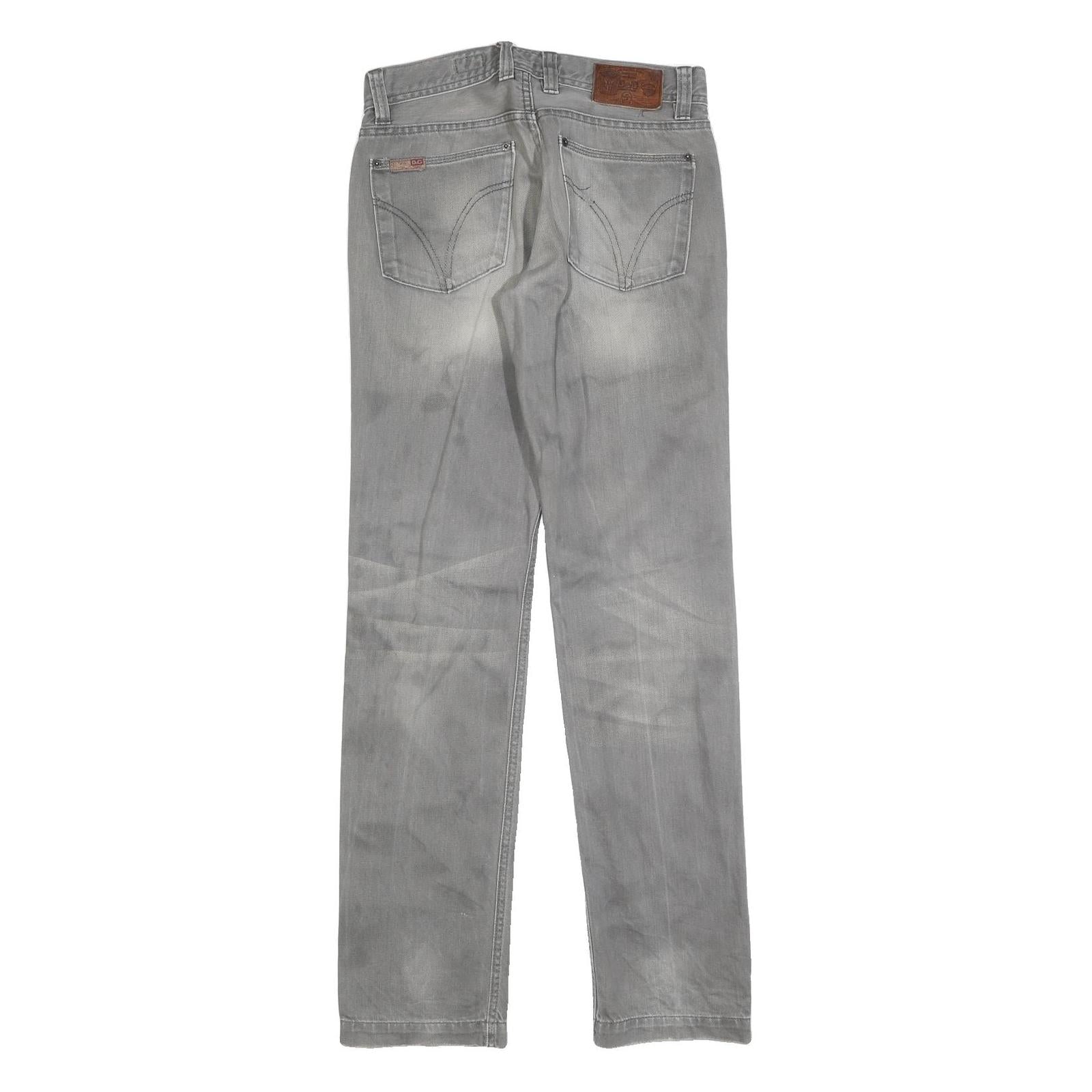 DOLCE & GABBANA Womens Grey Regular Fit Straight Denim Jeans W30 L34 Stylish