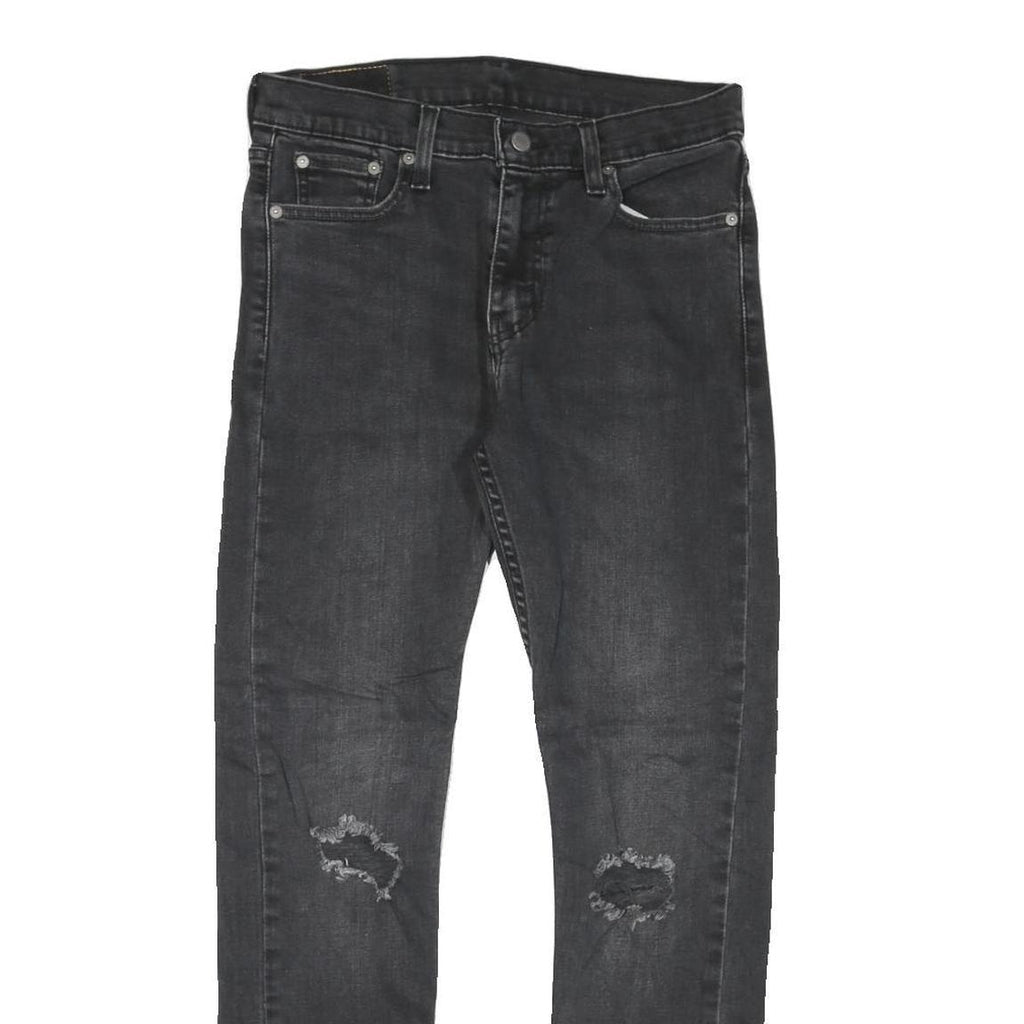 LEVI'S 510 Mens Jeans Black Slim Skinny Denim W28 L27 Distressed Stretch