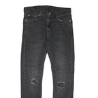 LEVI'S 510 Mens Jeans Black Slim Skinny Denim W28 L27 Distressed Stretch