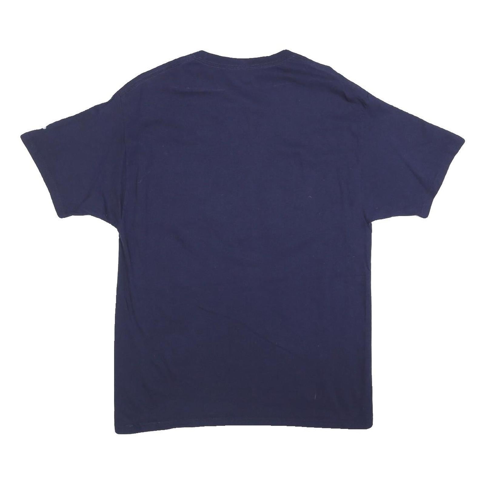 RUSSELL ATHLETIC Mens Navy Blue Nevada Graphic T-Shirt L Short Sleeve Crew Neck