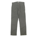 DICKIES Womens Cotton Blend Relaxed Straight Trousers Olive W32 L32 Utility
