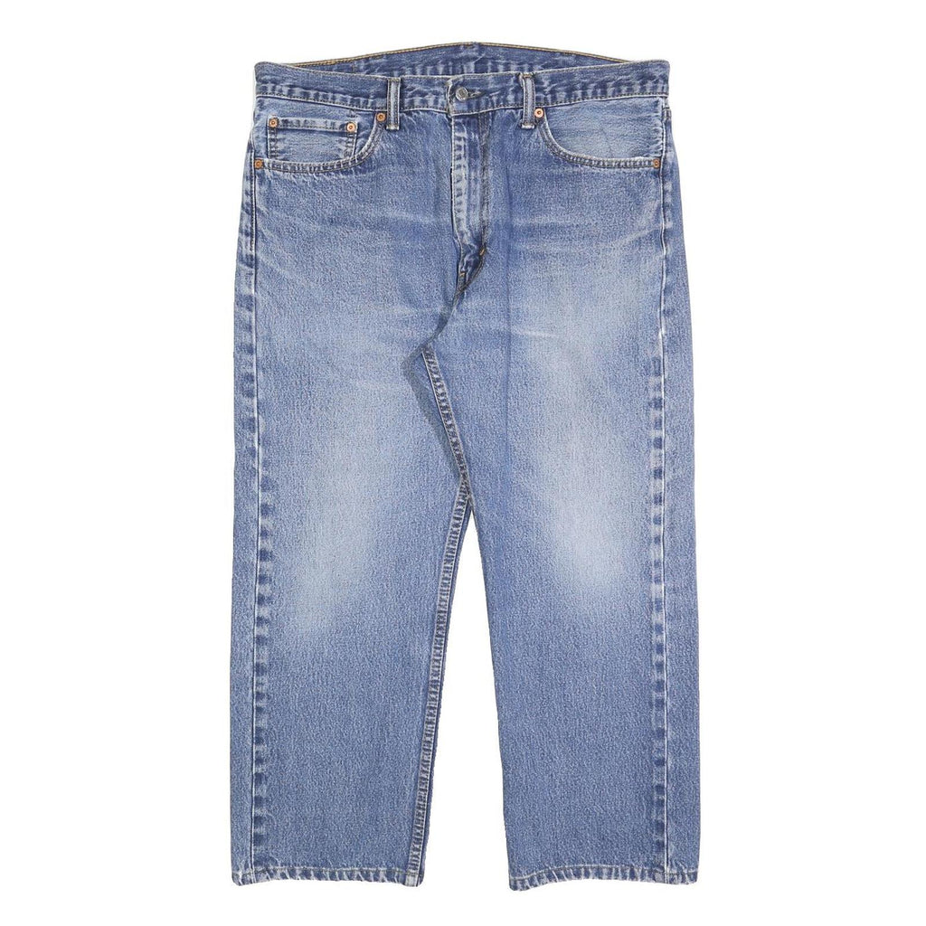 LEVI'S 505 Mens Jeans Blue Regular Straight Denim Medium W35 L25 Classic Fit Zip