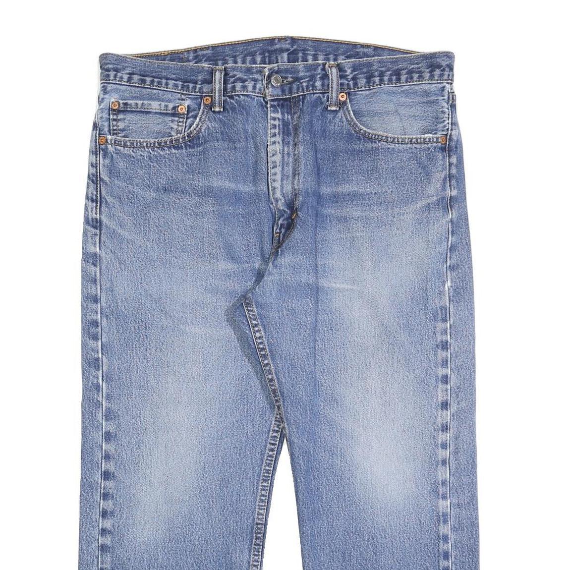 LEVI'S 505 Mens Jeans Blue Regular Straight Denim Medium W35 L25 Classic Fit Zip