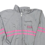 DESSE Mens Grey & Pink Zip Jacket M Polyester Blend Sports Retro Casual Style