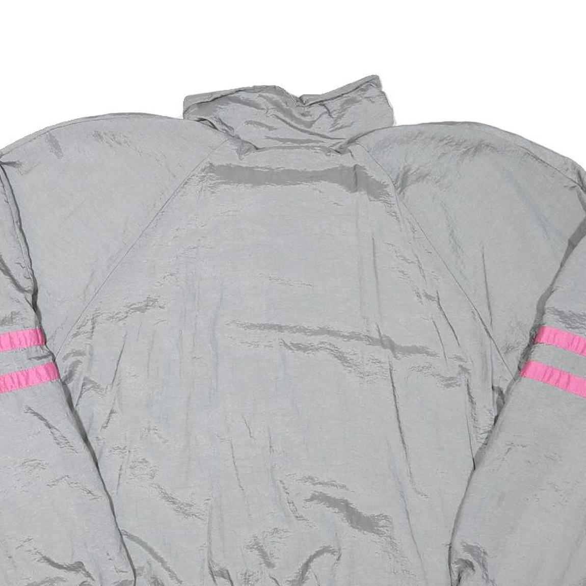 DESSE Mens Grey & Pink Zip Jacket M Polyester Blend Sports Retro Casual Style