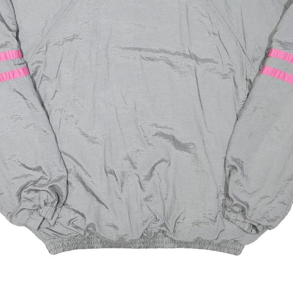 DESSE Mens Grey & Pink Zip Jacket M Polyester Blend Sports Retro Casual Style