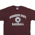 CHAMPION Mens Maroon Mississippi State Baseball T-Shirt L Short Sleeve Crew Neck