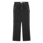 AMERICAN APPAREL Womens Regular Black Denim Jeans W28 L32 Contrast Stitching Zip