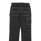 AMERICAN APPAREL Womens Regular Black Denim Jeans W28 L32 Contrast Stitching Zip