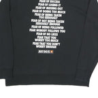 NIKE Mens Black Sweatshirt Just Do It S Cotton Blend Crew Neck Long Sleeve