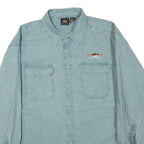 PRAIRIE MOUNTAIN Mens Blue Shirt XL Button Front Cotton Blend Casual Arizona
