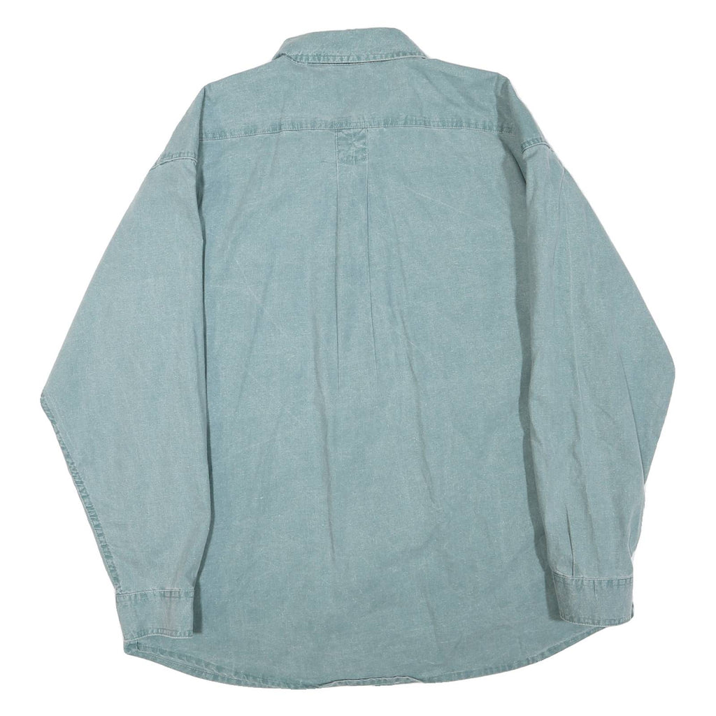 PRAIRIE MOUNTAIN Mens Blue Shirt XL Button Front Cotton Blend Casual Arizona