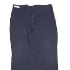 CARHARTT Mens Cotton Blend Blue Relaxed Straight Trousers W42 L32 Workwear Zip