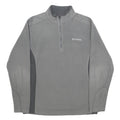 COLUMBIA Mens Grey & Charcoal Plain Pullover Jumper 1/4 Zip Polyester S Outdoor