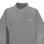 COLUMBIA Mens Grey & Charcoal Plain Pullover Jumper 1/4 Zip Polyester S Outdoor